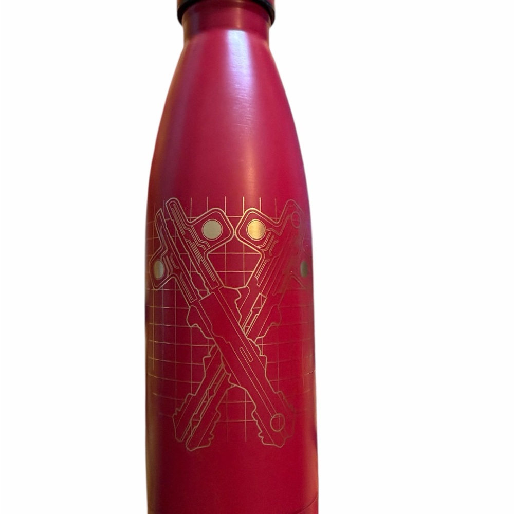Sleek Red Mission Impossible Movie Merch Graphic Insulated Bottle